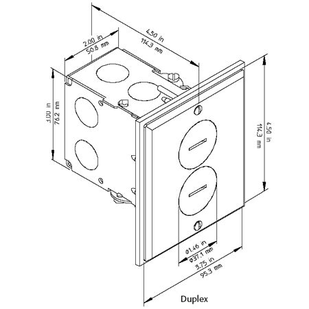 duplex electrical box size|duplex receptacle outlet box.